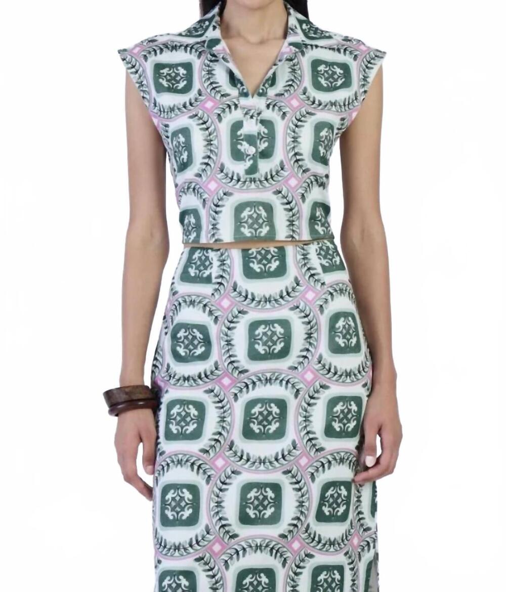 NEW BEYOND BY VERA alba top in green
